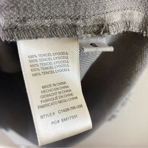 Anthropologie Cloth & Stone Grey Hi-Lo Frayed Hem Shift Dress with Pockets Boho - Picture 8 of 9